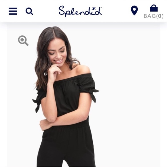 Splendid Pants - Black Splendid off the shoulder jumpsuit